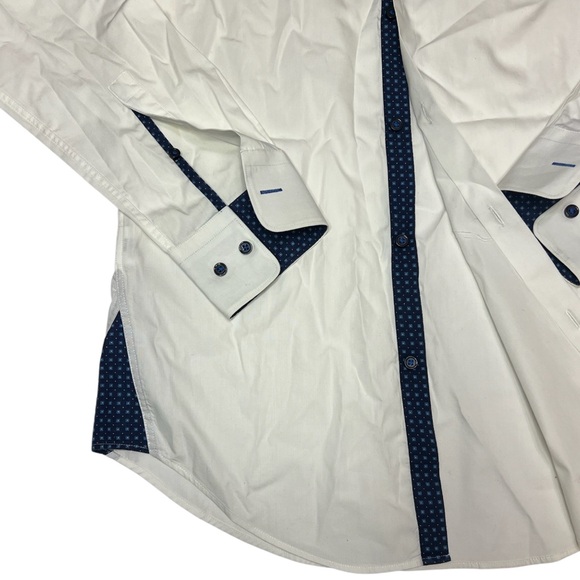 Hugo Boss White Dress Shirt with Navy Contrast - Picture 6 of 10